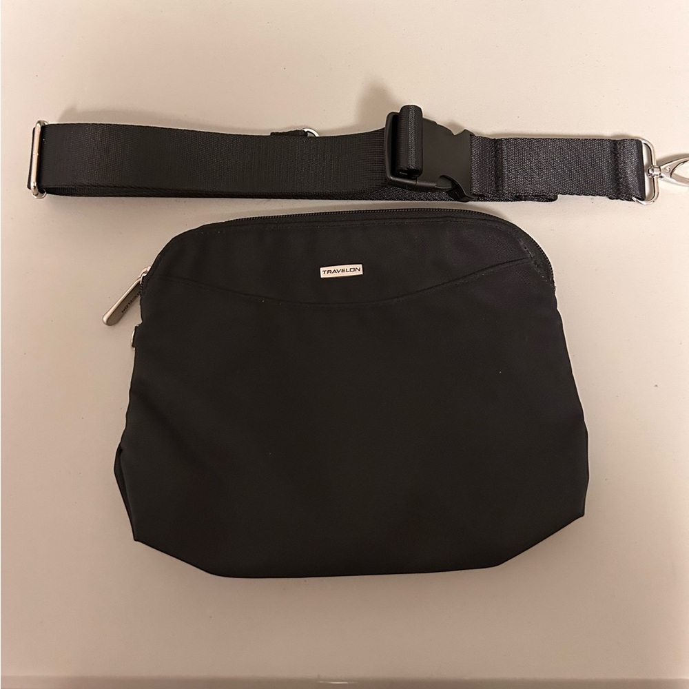 Travelon Classic Convertible Black Lightweight Crossbody and Waist Pack